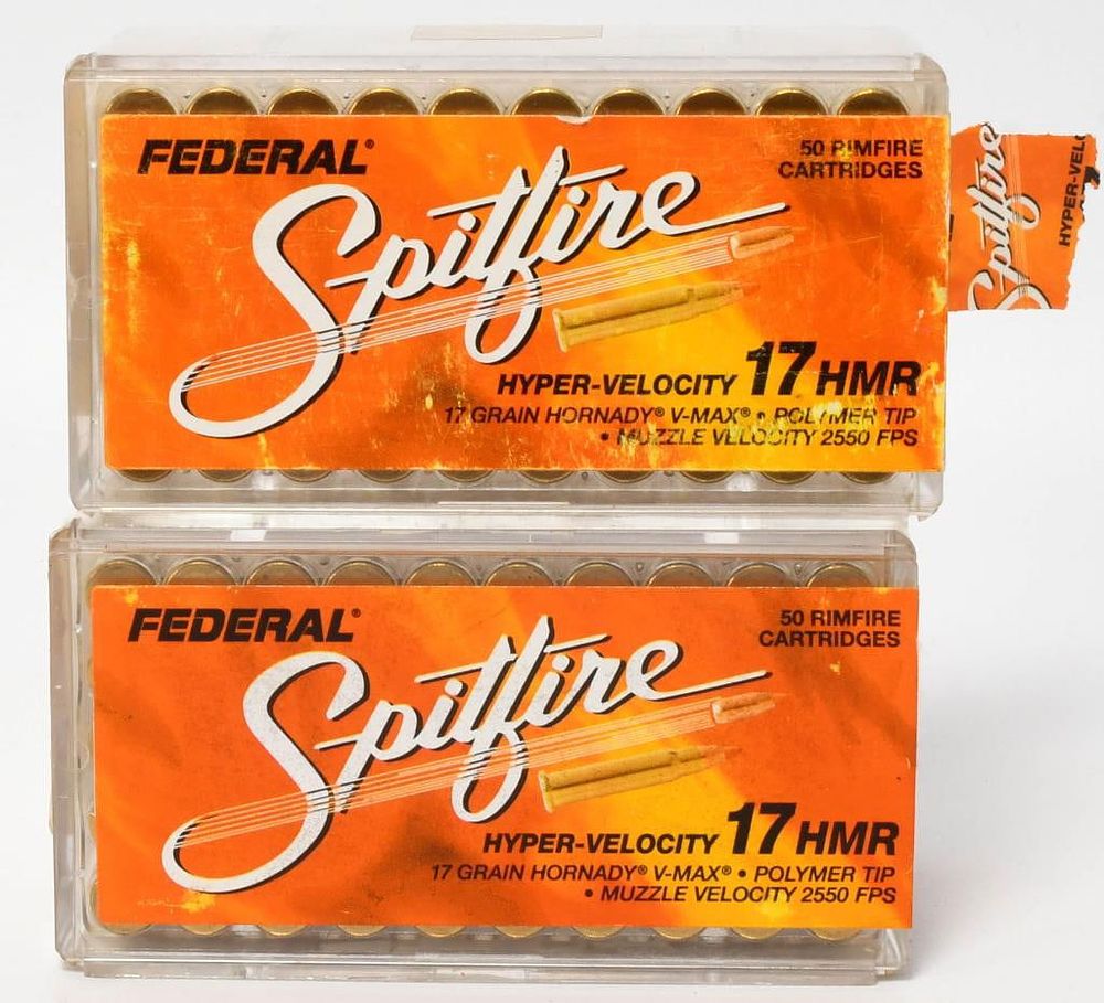 Lot 397: 100 Rounds of Federal Spitfire .17 HMR Ammunition