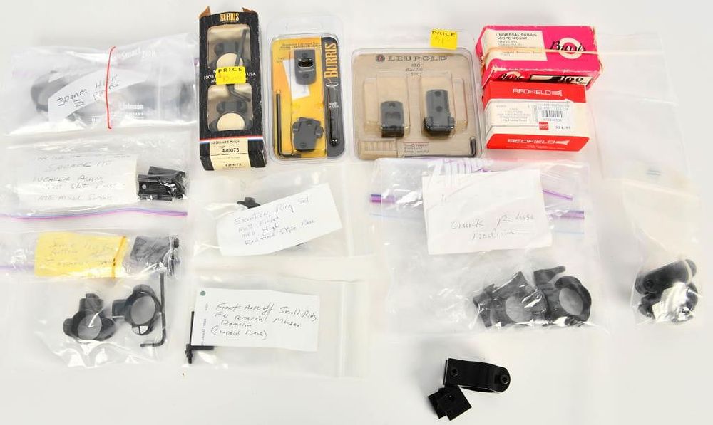 Lot 632: Gunsmith Lot with Rings, base, Scope mounts varios