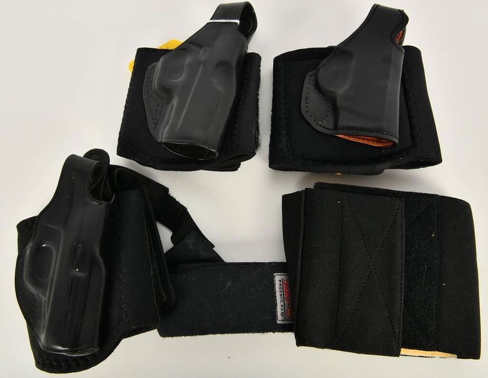 Lot 683: Galco Gunleather ankle holster (3) & Ankle Bank