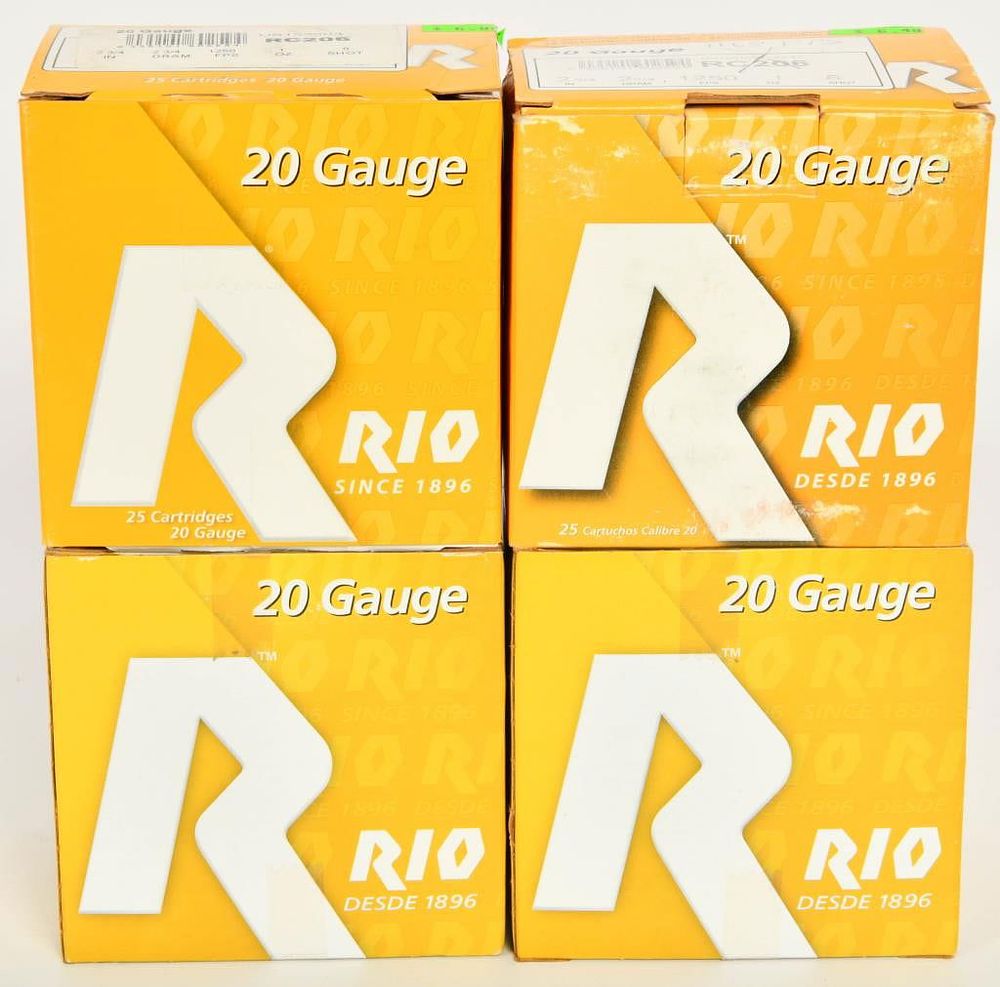 Lot 685: 100 Rounds of RIO Game Load 20 Gauge Shotshells