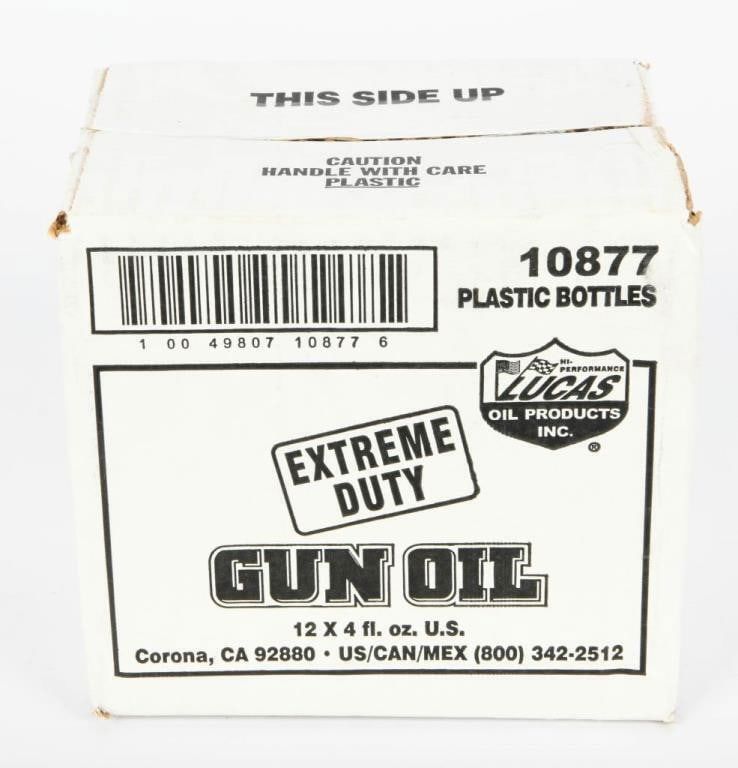 Lot 1052: Lucas Extreme Duty Gun Oil (12) 4oz bottles