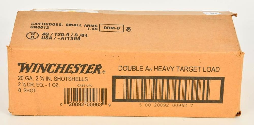 Lot 1090: 250 Rd Case of Winchester AA 20 Gauge Shotshells