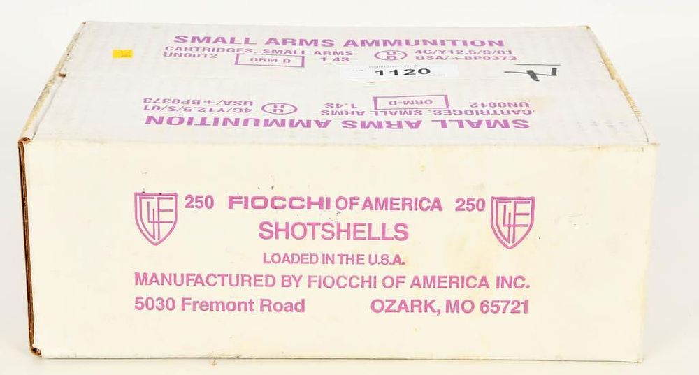 Lot 1120: 250 Round Case of Fiocchi 12 Gauge Shotshells