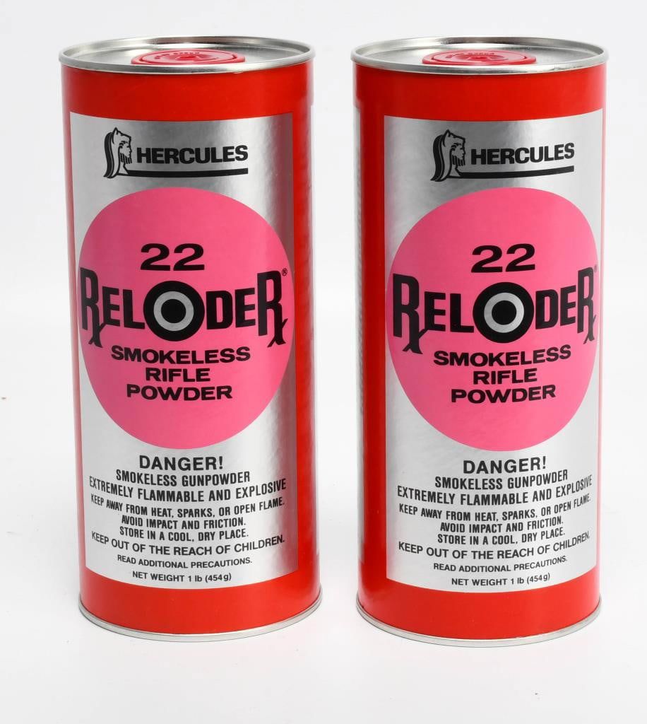 Lot 1160: 2 New Bottles Of Hercules 22 Reloader Gun Powder
