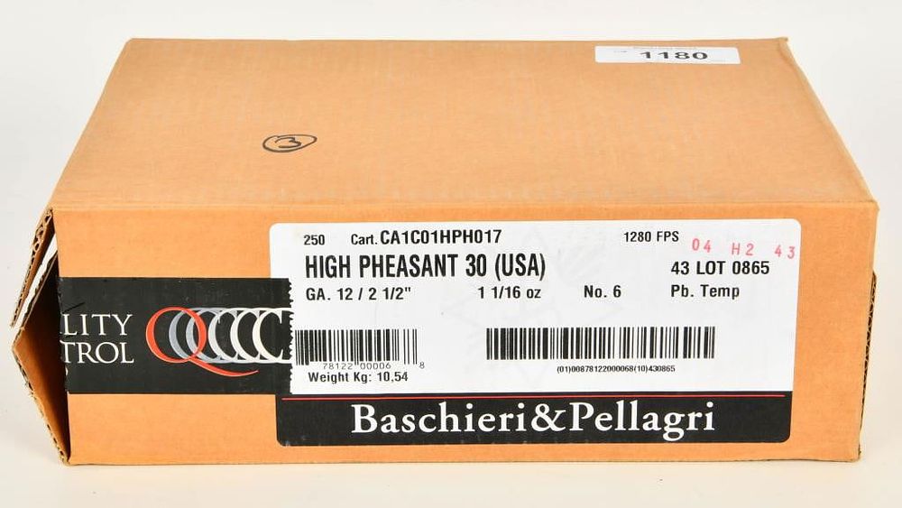 Lot 1180: Case of 250 Rounds of B&P 12 Gauge Shotshells