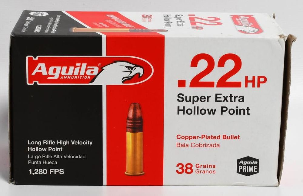 Lot 1216: 500 Rounds Of Aguila .22 LR HP Ammunition