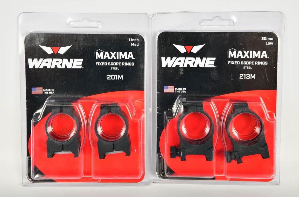 Lot 1301: 2 Sets of NIP Warne Maxima Fixed Scope Rings