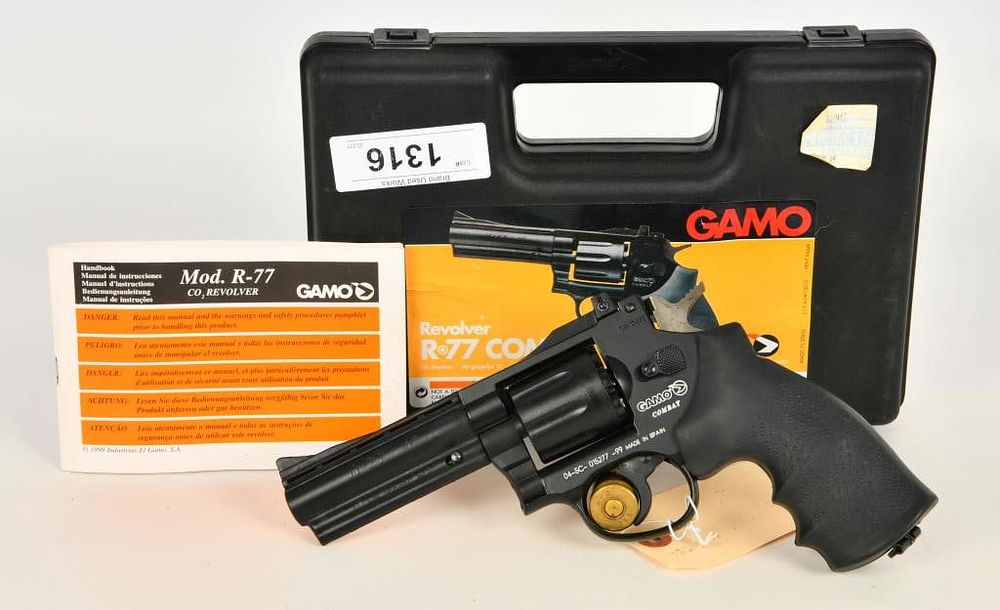 Lot 1316: Gamo R77 Combat Co2 Revolver .177 cal w/case