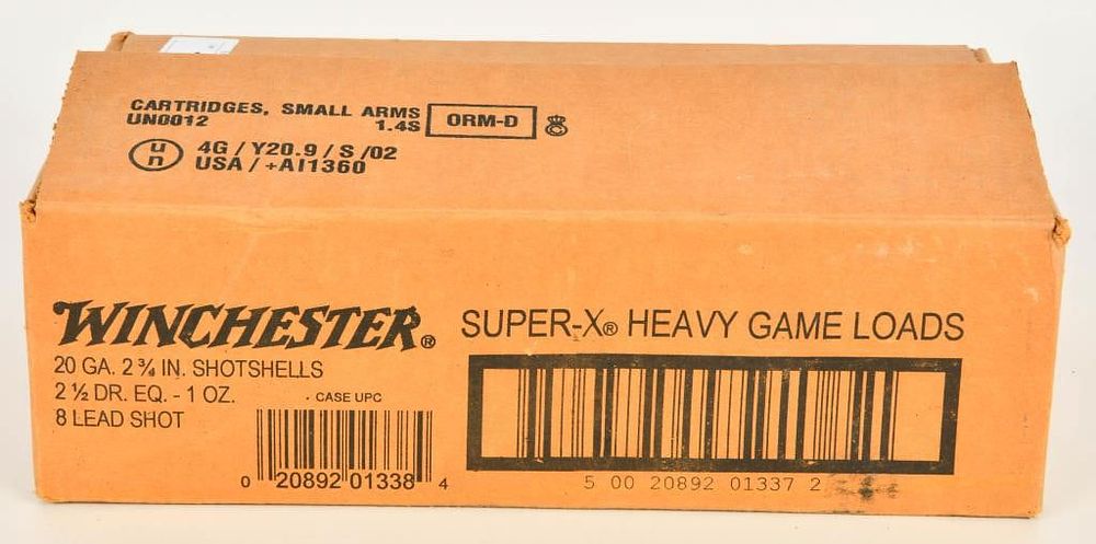 Lot 1339: 250 Round Case of Winchester 20 Gauge Shotshells