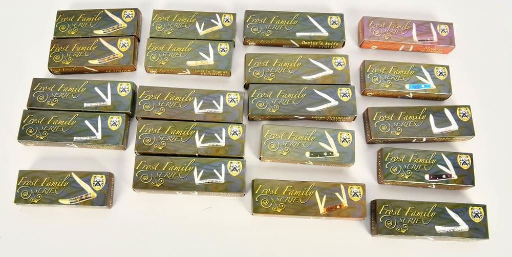 Lot 1415: 20 NIB Frost Family Series Folding Pocket Knives