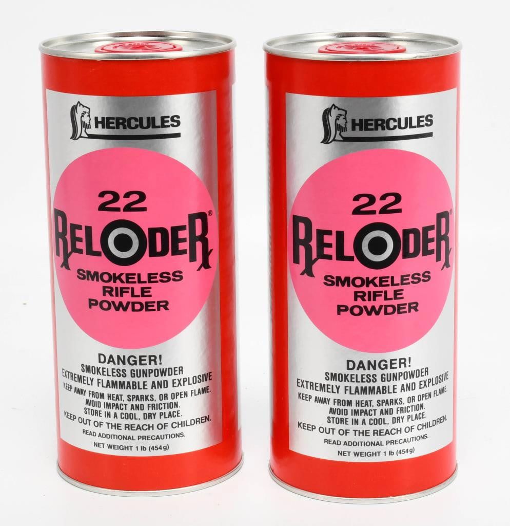 Lot 1430: 2 New Bottles Of Hercules 22 Reloader Gun Powder