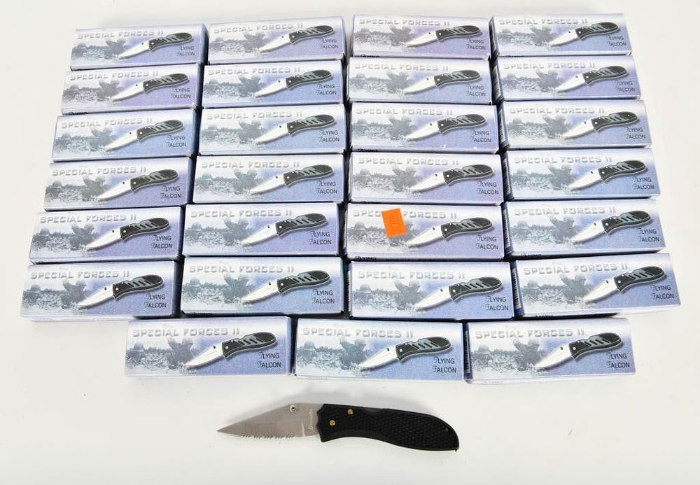 Lot 1595: 27 NIB Flying Falcon Special Forces II Folding