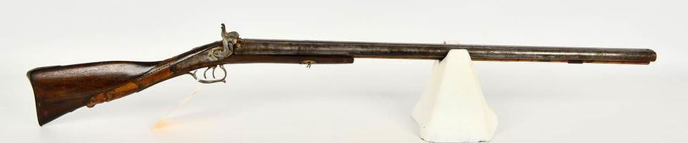 Lot 1599: Unmarked Old Black Powder SXS Shotgun