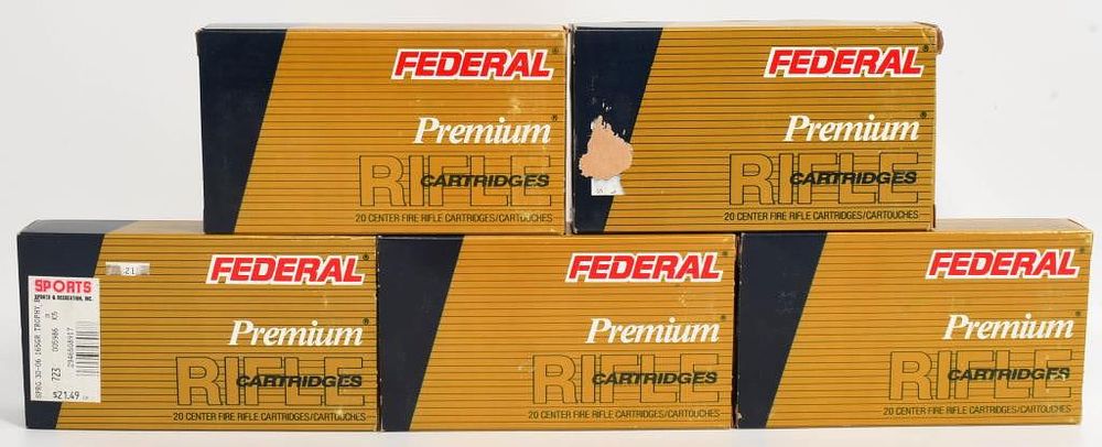 Lot 1610: 100 Rounds Of Federal .30-06 SPRG Ammunition