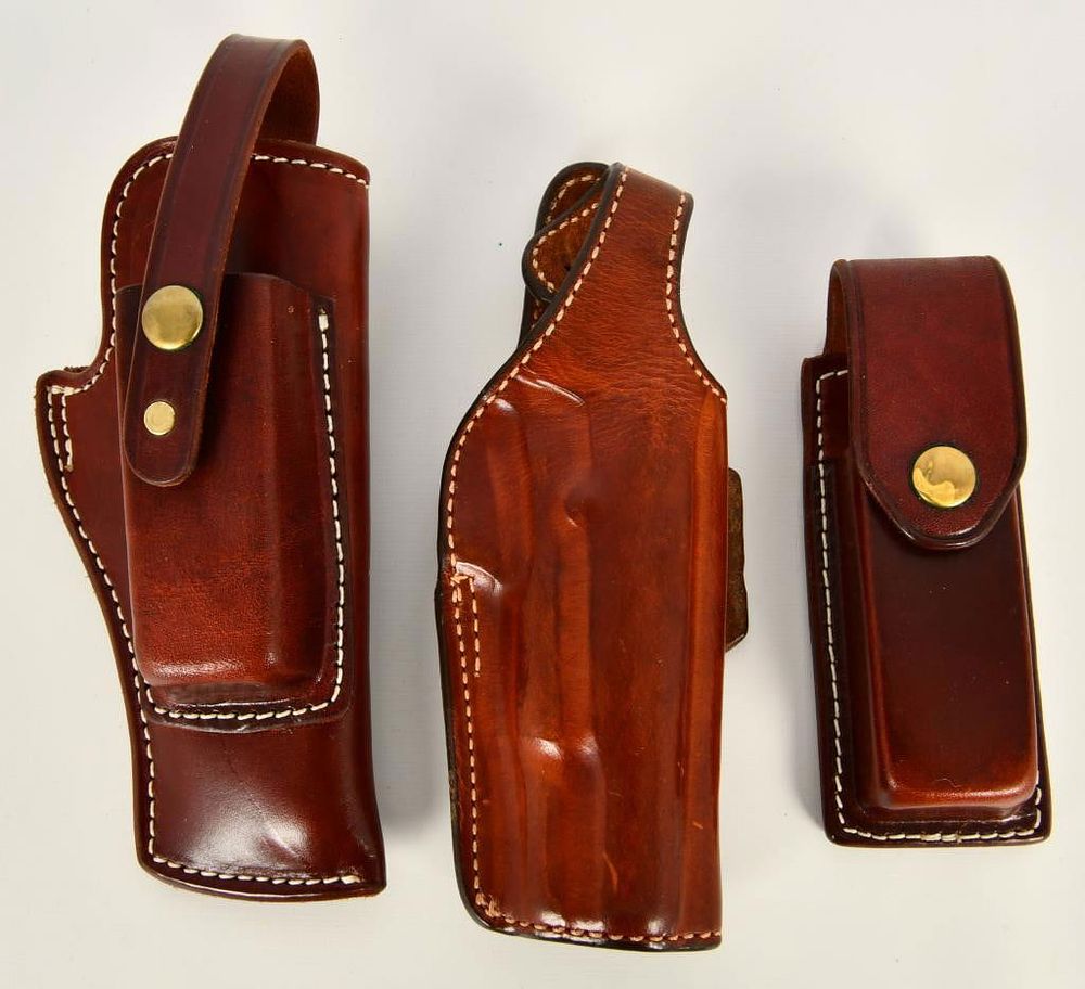 Lot 1614: (2) Leather Holster and Mag Pouch