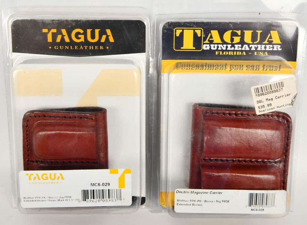 Lot 1632: (2) Tagua Gunleather Double Mag Carrier