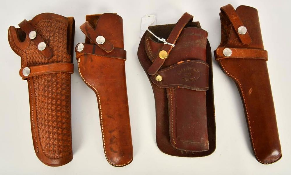 Lot 1644: Leather Holster Lot Hunter, Viking,Classic Old