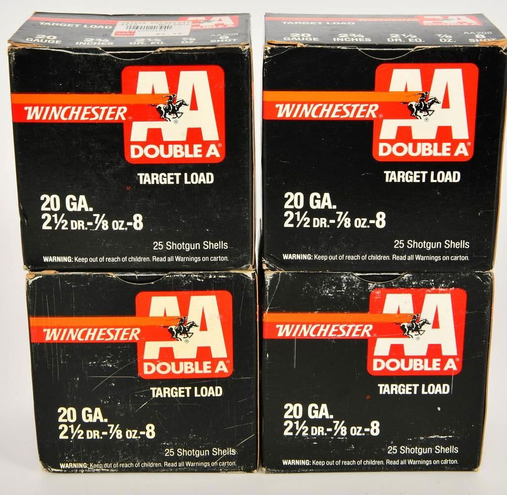 Lot 1646: 100 rds Winchester Double A 20 Ga Target Load ammo