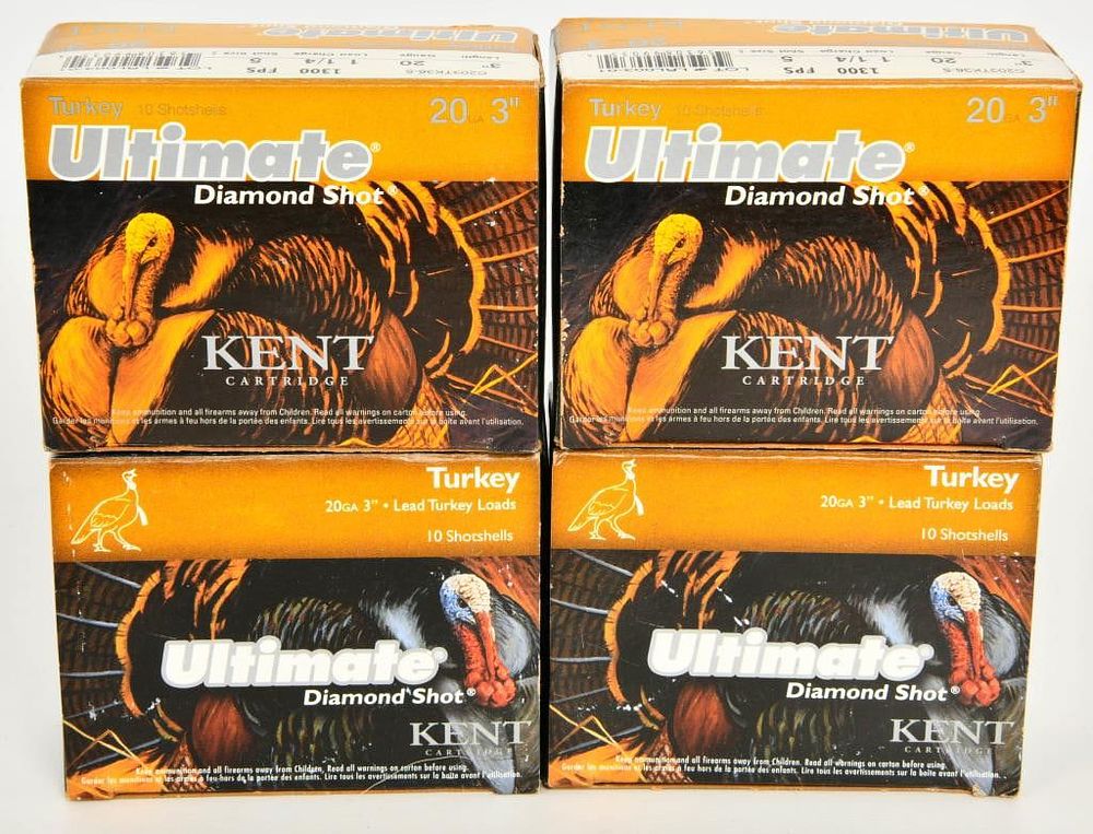 Lot 1673: 40 rds 20 Ga Kent Ultimate Diamond Shot ammo 3"