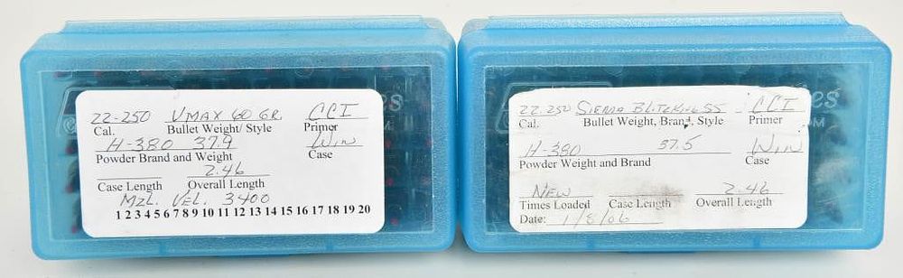 Lot 1697: 100 Rounds Of Reman .22-250 Ammunition