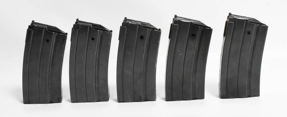 Lot 89: 5 Sturm Ruger 20 Round Metal Magazines
