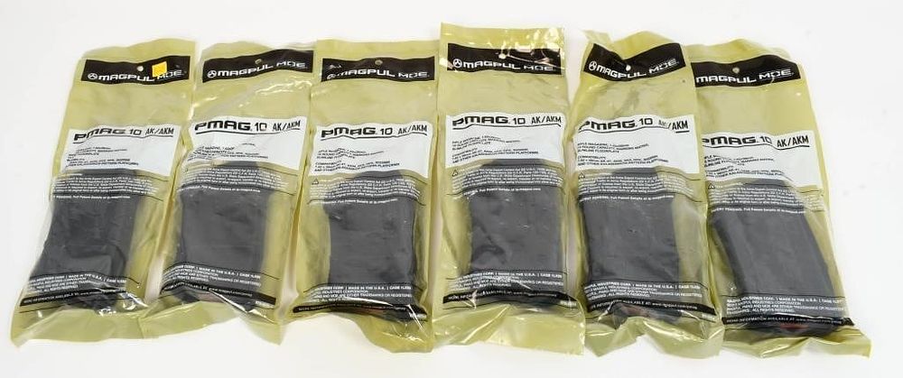 Lot 98: 6 NIP Magpul Pmag 10 AK/AKM Magazines