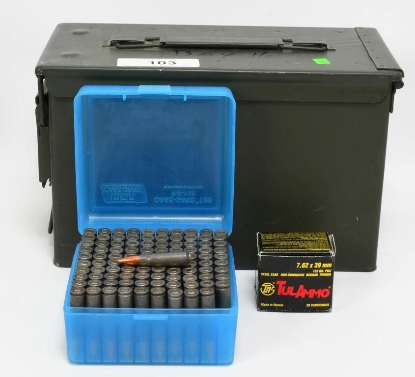 Lot 103: Approx 220 Rounds of 7.62X39 Tul-Ammo