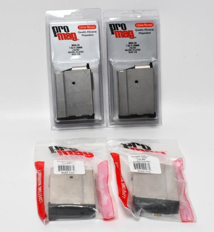 Lot 149: 4 New Pro Mag Mini 30 10 Round Magazines