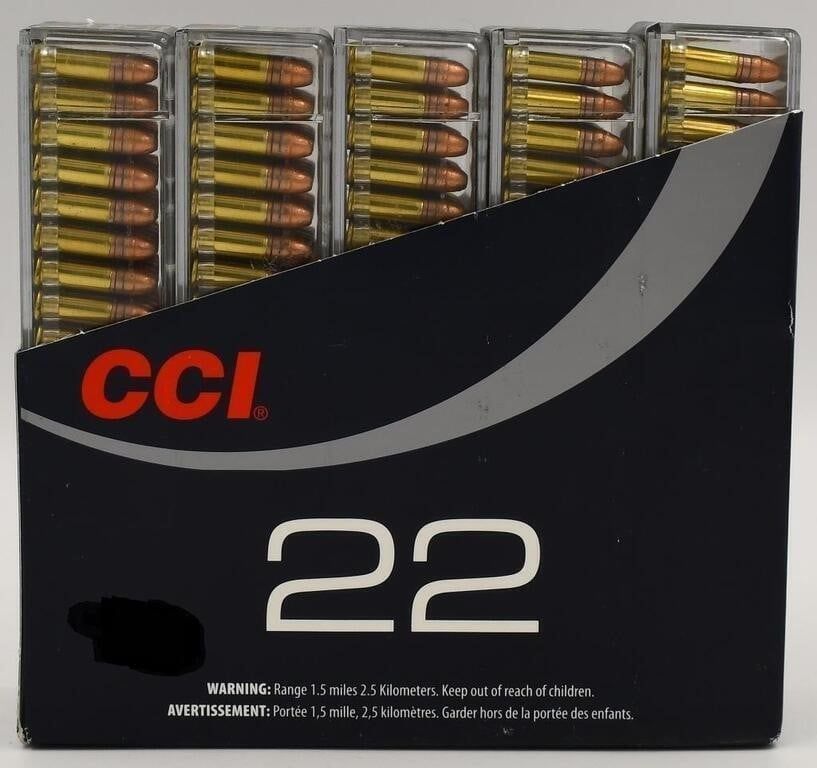 Lot 157: 500 Rounds Of CCI .22 LR Mini-Mag Ammunition...