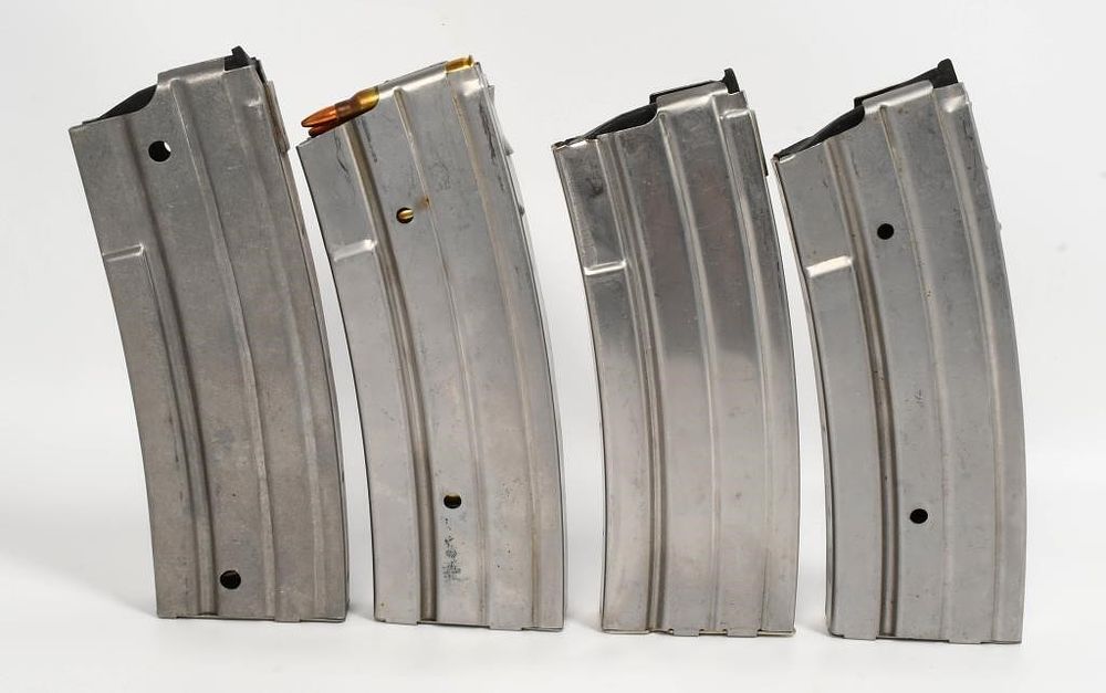 Lot 179: 4 Mini-14 30 Round Metal Magazines