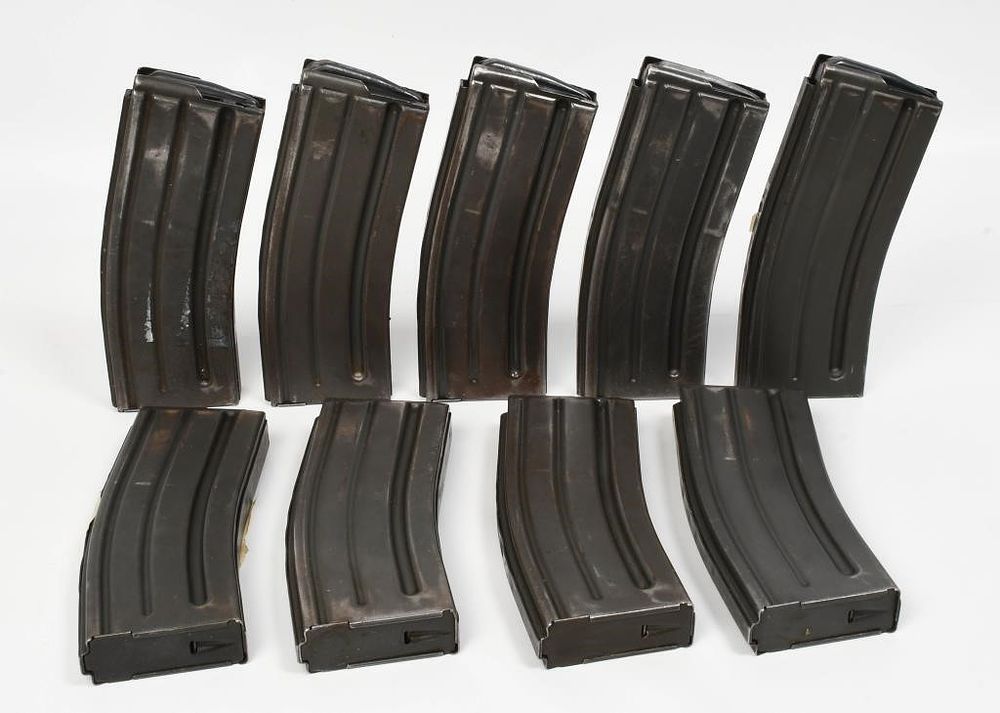 Lot 188: 9 Unmarked Metal AR-15 30 Round Magazines