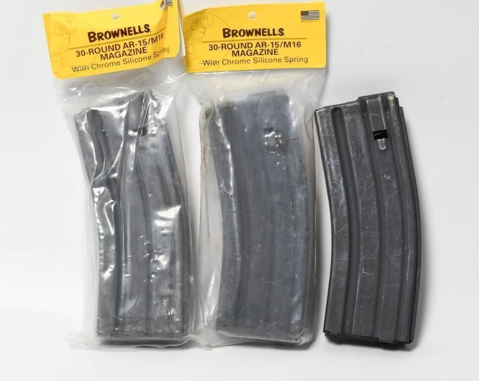 Lot 218: 3 AR15 30 Round Metal Magazines