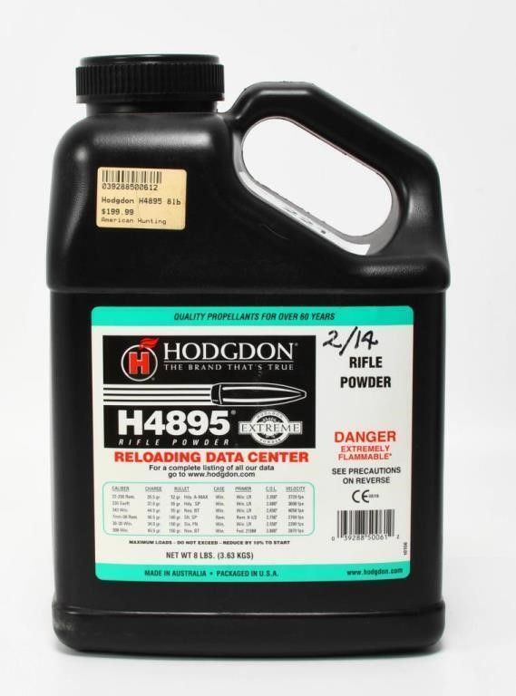 Lot 221: 8 LBS Of Hodgdon H4895 Rifle Gun Powder