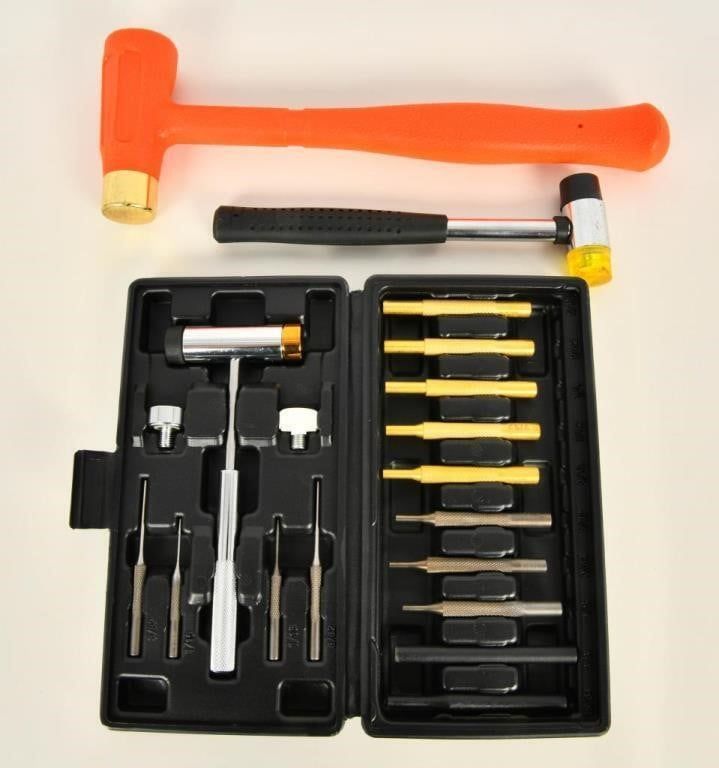 Lot 227: Roll Punch Pin Kit & 2 Rubber Mallets