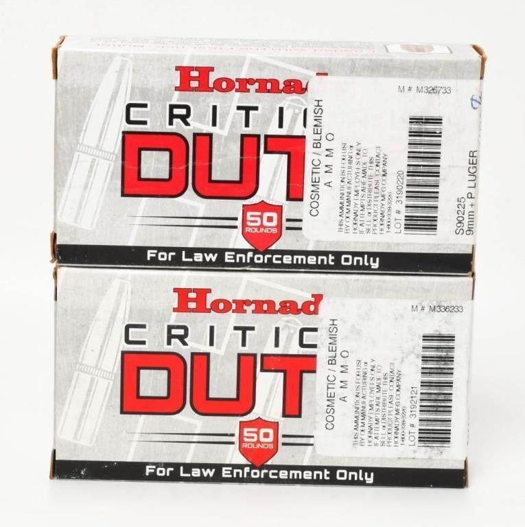 Lot 238: 100 rds 9mm +P Luger 135 gr Crit Duty LE