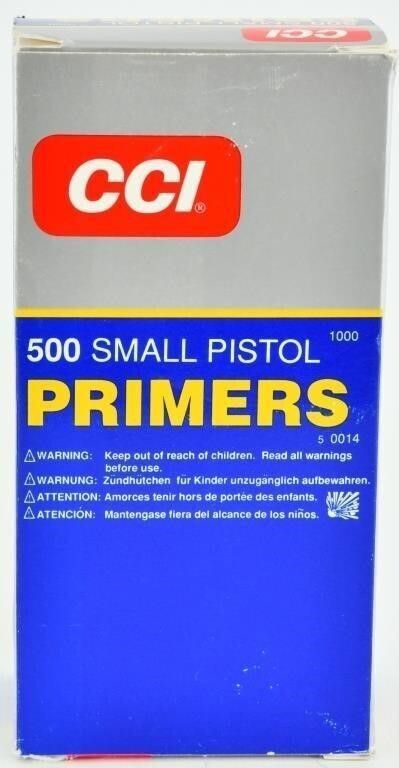 Lot 242: 1000 Count Of CCI #500 Small Pistol Primers...