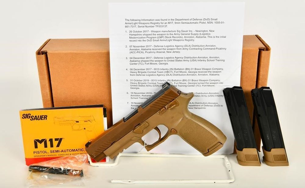 Lot 297: SIG Sauer P320 M17 Semi Auto Pistol 9MM