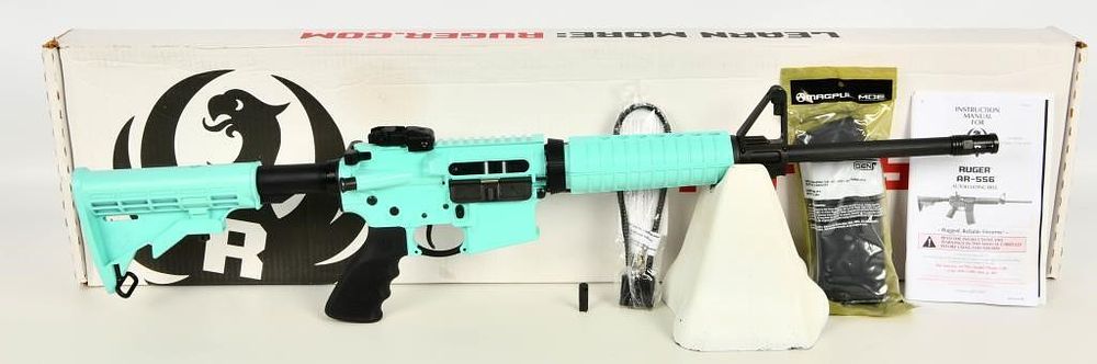 Lot 330: NEW Ruger AR-556 Turquoise TALO Edition Rifle