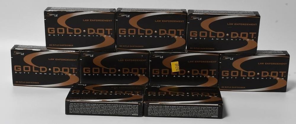 Lot 334: 180 Rounds of Speer Gold Dot LE .223 Ammo