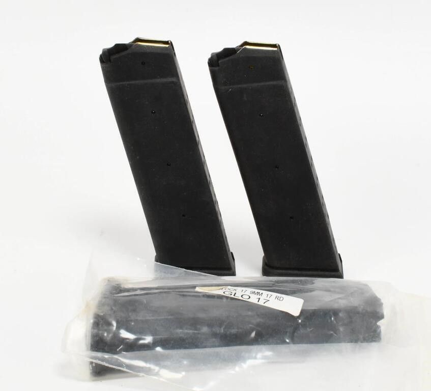Lot 368: 3 Glock Polymer 17 Round 9mm Magazines
