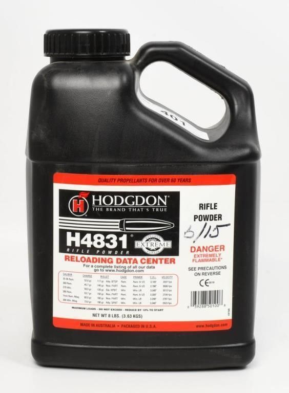 Lot 401: 8 LBS Hodgdon H4831 Rifle Gun Powder