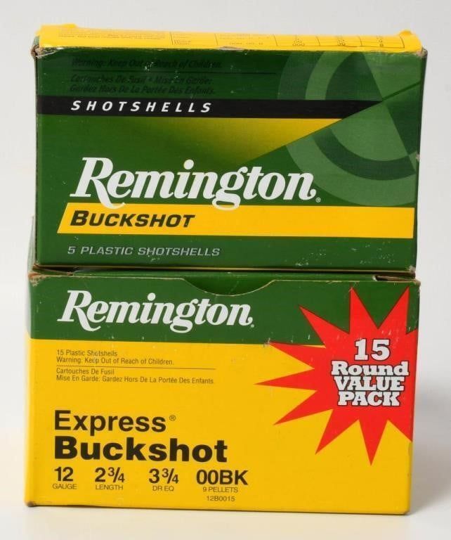 Lot 403: 20 Rounds of Remington 12 Gauge OO Buckshot