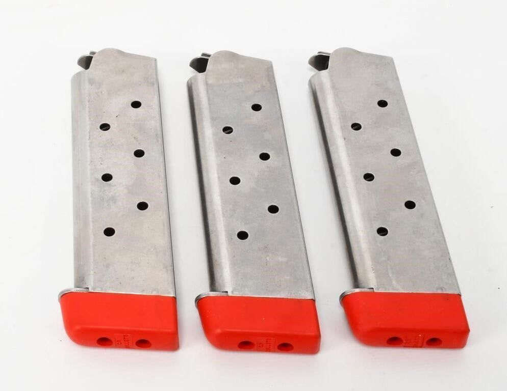 Lot 449: 3 Nickel Plated Shooting Star 1911 Magazines