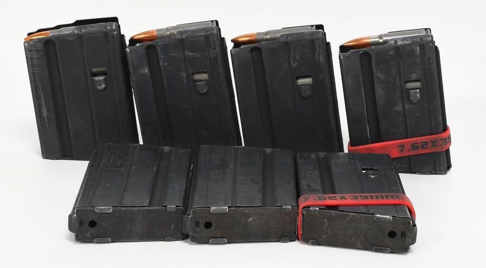 Lot 481: 7 Loaded 10 Round ASC AR-15 7.62x39 Magazines