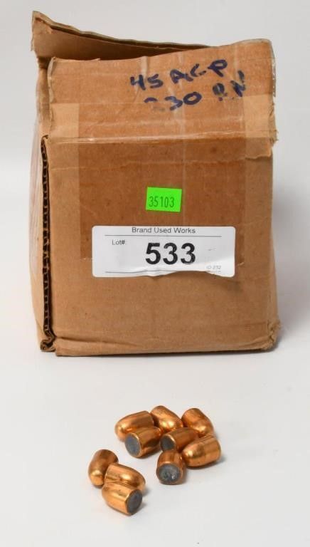 Lot 533: 312 Count Of .45 Caliber Reloading Bullet Tips