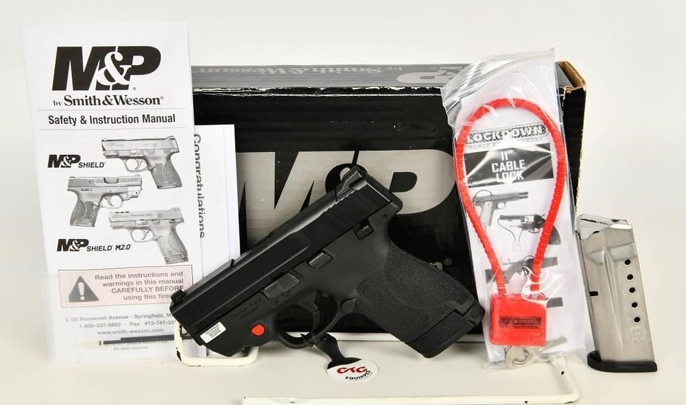 Lot 543: S&W M&P9 Shield M2.0 Integrated Crimson Trace 9MM