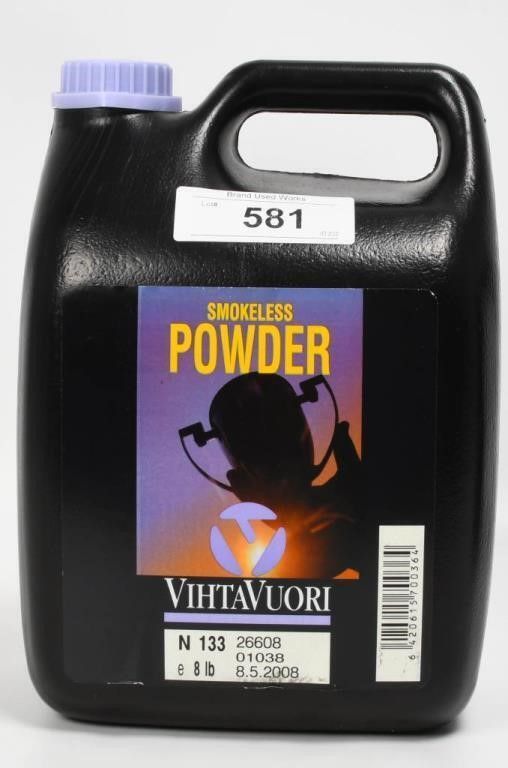 Lot 581: 8 LBS Of Vihtavuori N133 Smokeless Gun Powder