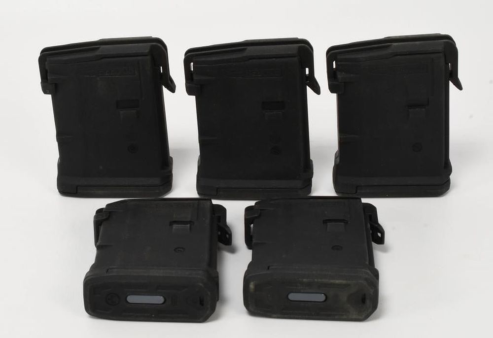 Lot 599: 5 Pmag 10 10 Rd AR/M4 Gen 3 5.56x45 Magazines