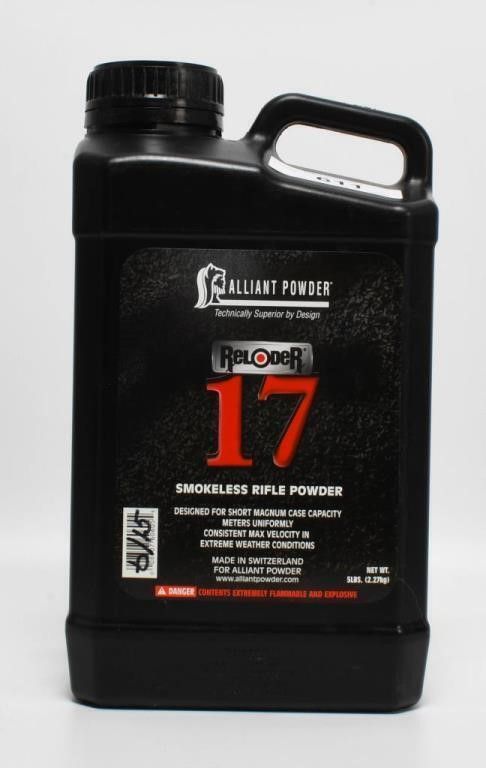 Lot 611: 5 LBS Of Alliant Reloder 17 Rifle Gun Powder