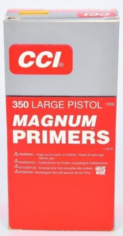Lot 632: 900 Count of CCI #350 Large Pistol Magnum...